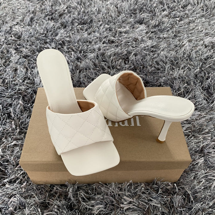 Women thin high heels sandals square toe Apparel & Accessories > Shoes