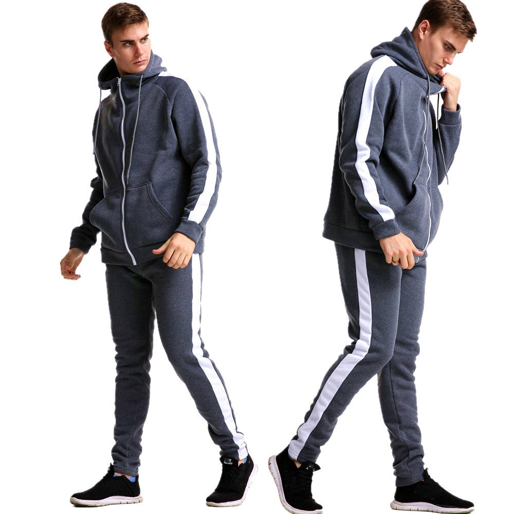 High Performance Men's Fashion Sport Sportswear Jogging Casual Hoodie Coat With Zip Sweatshirt Tracksuit Men's Gym Fitness Set