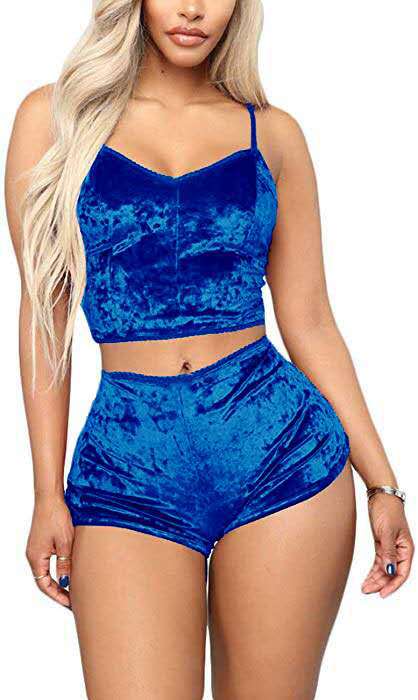 Womens sleepwear lounge lingerie lounge velvet set