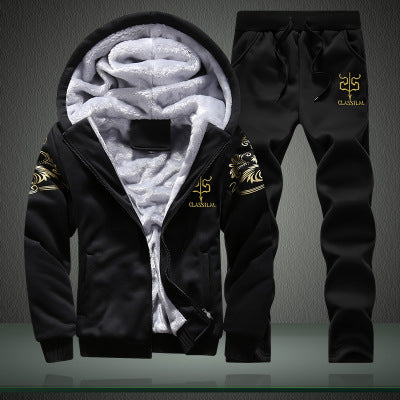 Coldker Men Winter Outfits Casual Tracksuits Warm Clothes Men Two Piece Outfits Fashion Sets