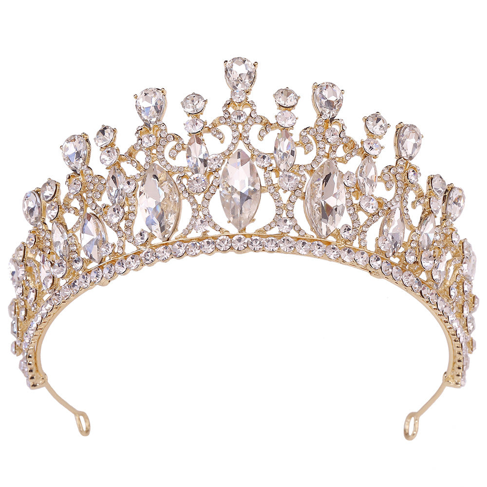 Diamond Crown baroque gold bridal tiara wedding hair accessories