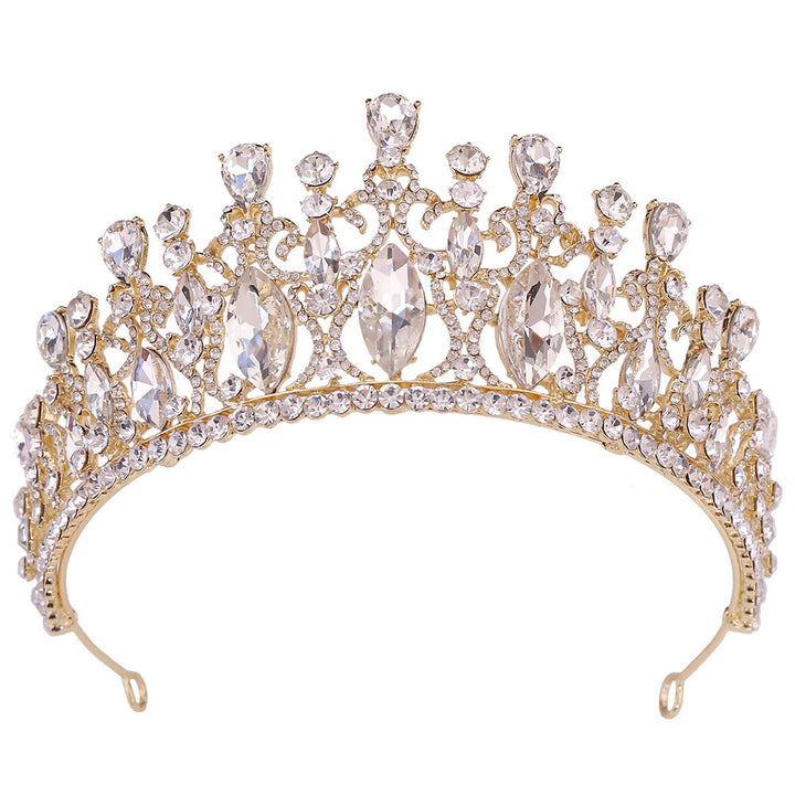 Diamond Crown baroque gold bridal tiara wedding hair accessories