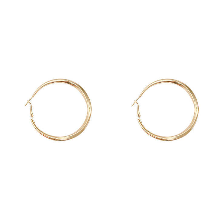 18k gold circle drop hoop trendy silver needle round vintage earrings