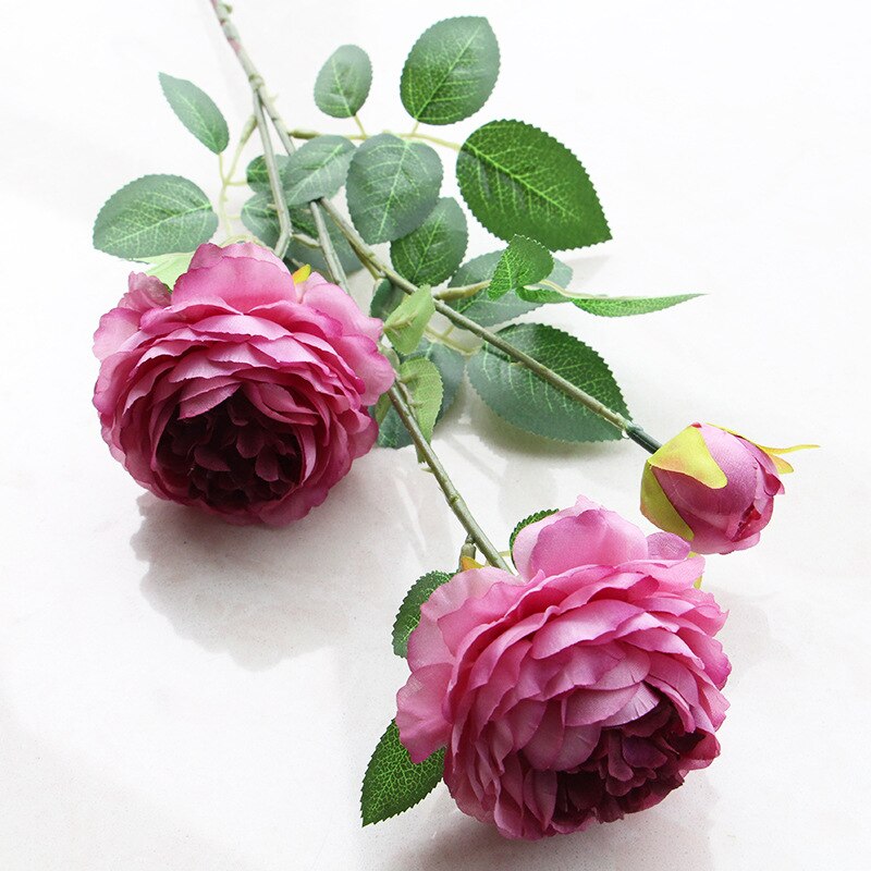 Beautiful rose peony artificial silk flowers small bud wedding bouquet décor