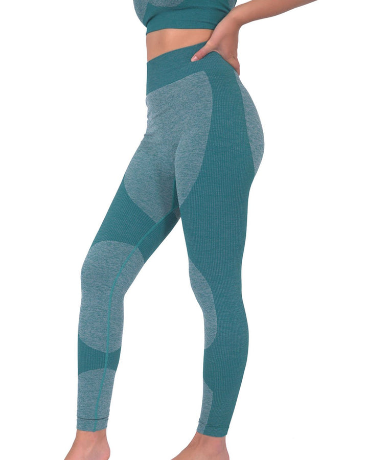 Megara Seamless Legging With Striped Panels - Green