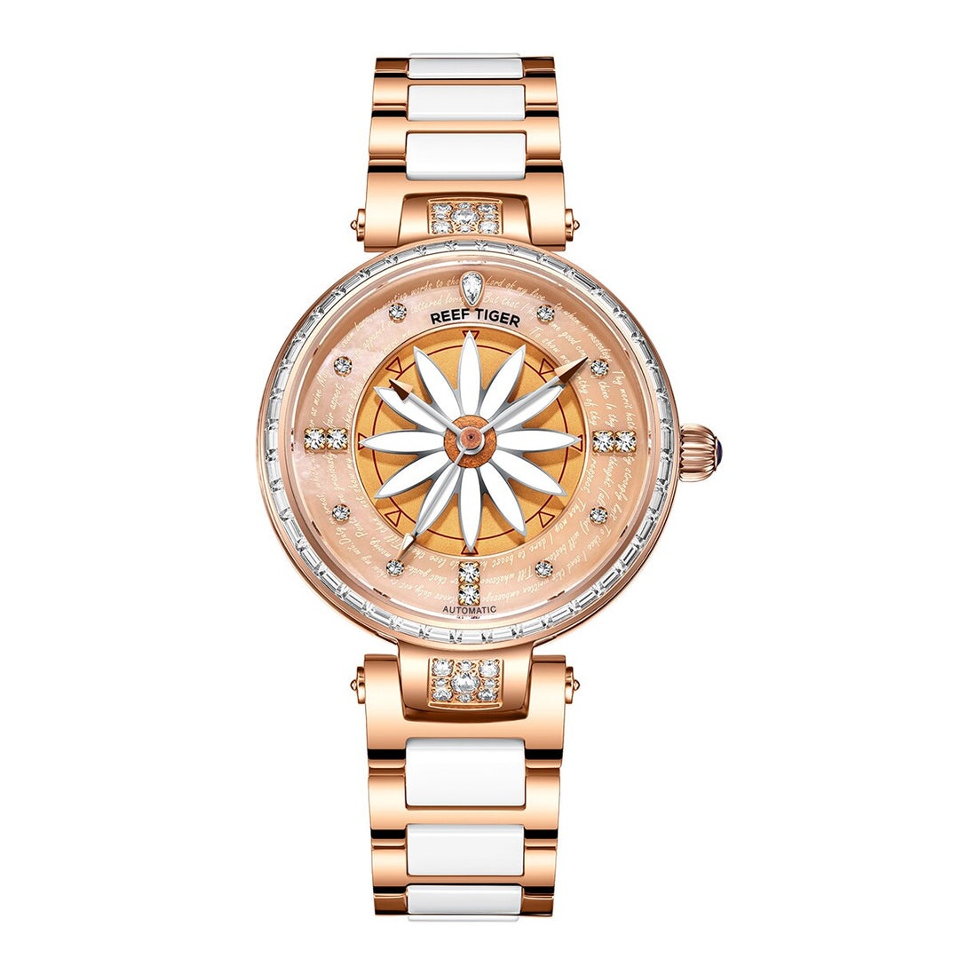 Fashion lily women watch diamonds bezel full stainless steel watch