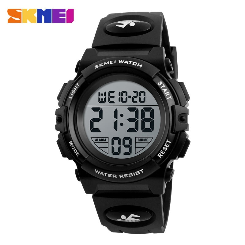 Kids alarm led digital waterproof wristwatch