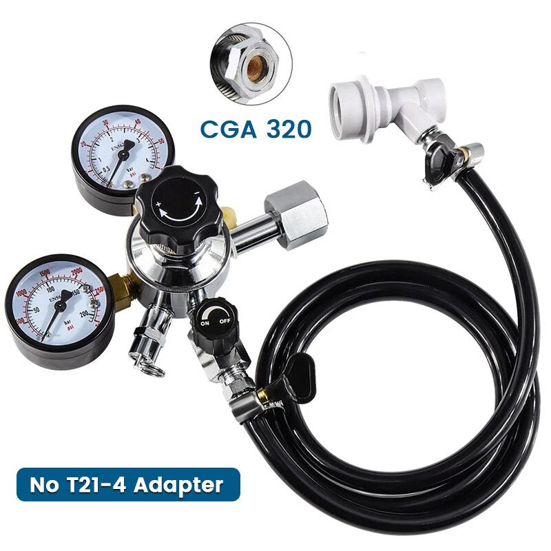 Home brew beer gas line assembly 5 16 pvc carbonation hose w21 8 co2 regulator with convert adapter