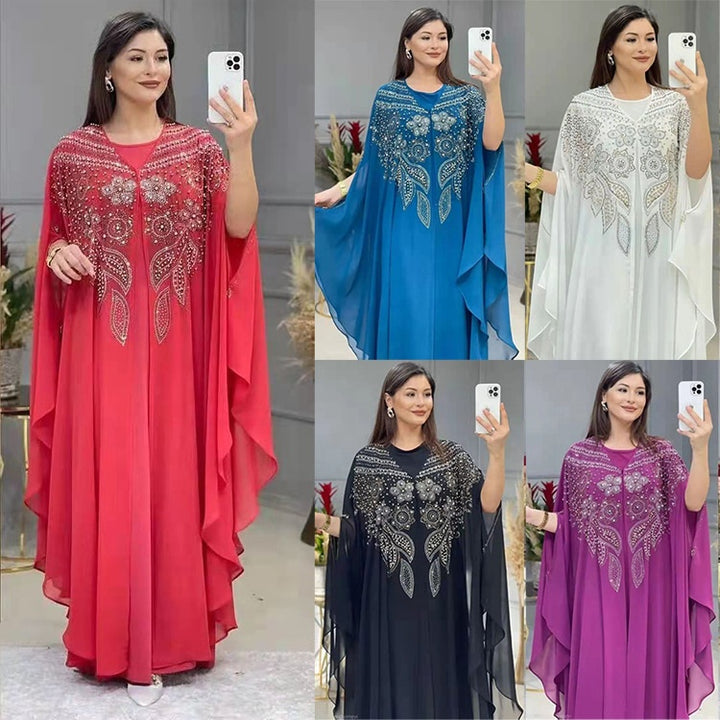Womens plus size chiffoni robe muslim maxi dress