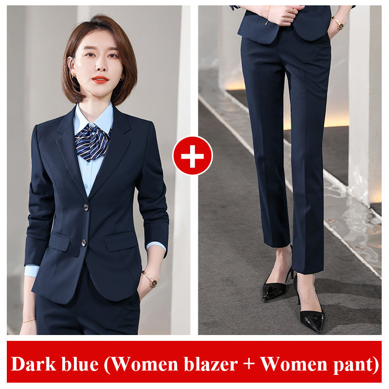 Wholesales 2 Piece Suit Fashion Business Formal Same Style for Men and Women Plus Size Men Pant Suit Jacket Office Work Blazer