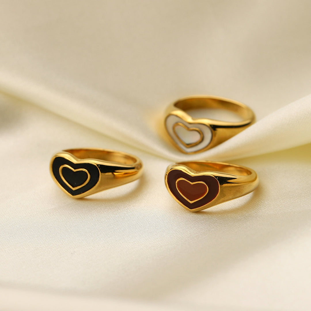 Stainless steel colorful gold plated rings jewelry