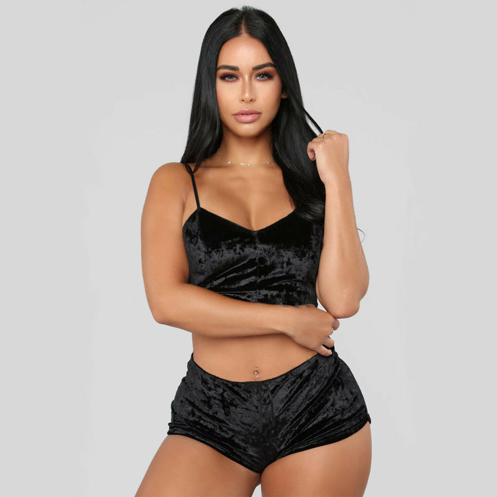 Womens sleepwear lounge lingerie lounge velvet set