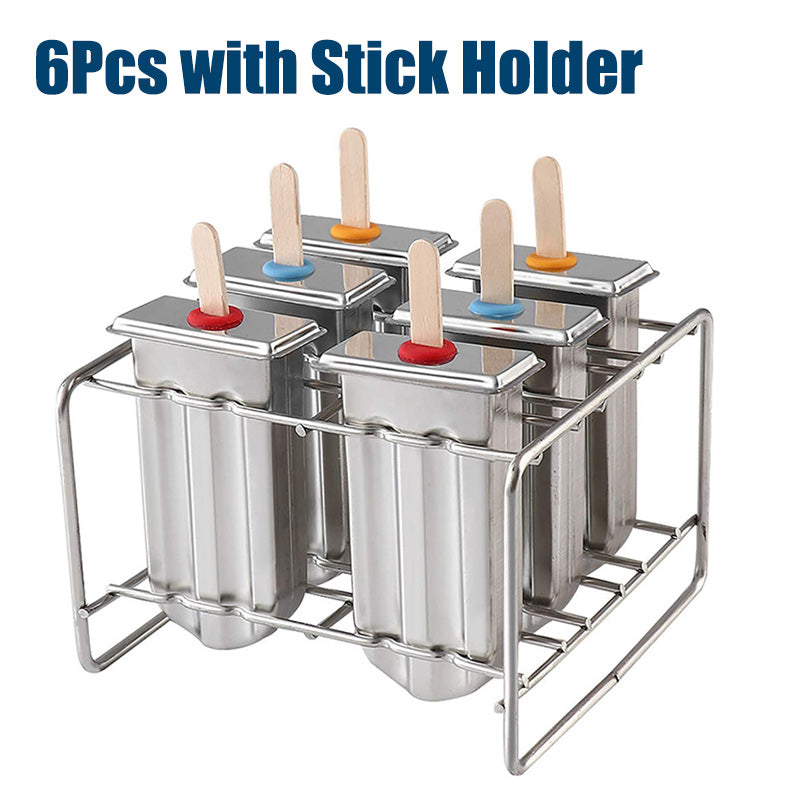 Stainless steel popsicle ice cream lolly mold with holder