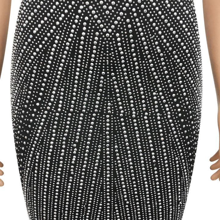 Womens Fashion tight v neck sleeveless sparkle rhinestone dress plus size maxi