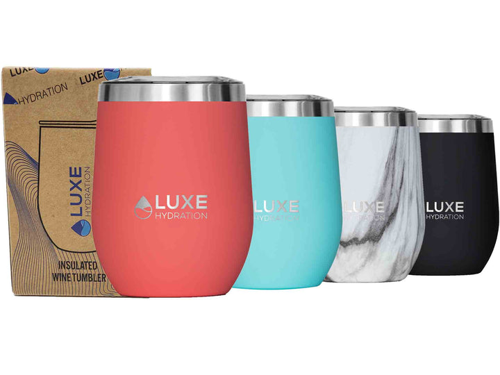 12oz insulated stainless steel wine tumbler coral