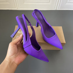 Designer Slingback Talon Haut Purple Green Red Sexy Women Pleaser Shoes Ladies Pump Heels