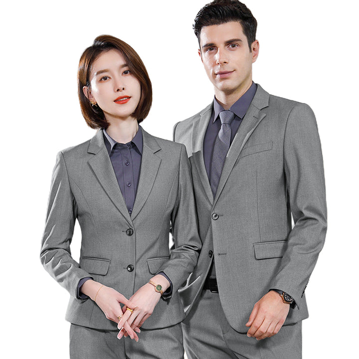 Wholesales 2 Piece Suit Fashion Business Formal Same Style for Men and Women Plus Size Men Pant Suit Jacket Office Work Blazer