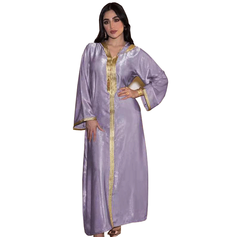 Maxi dress womenS v neck long sleeve jalabiya islamic clothing