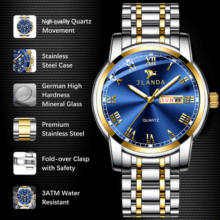 Luxury waterproof quartz brand wristwatches for men