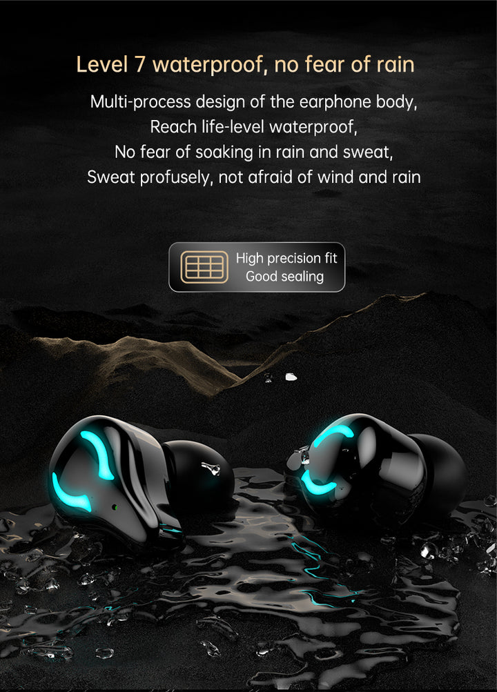 Led display stereo touch control wireless waterproof sport earbuds