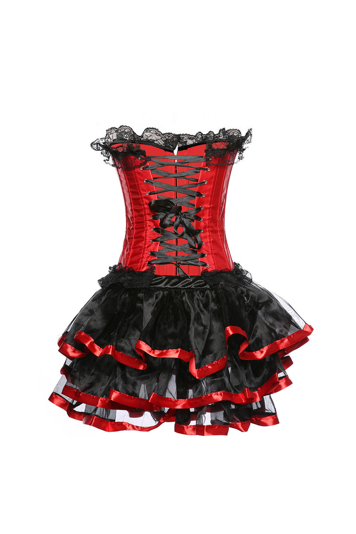 Court dress lace hemline shapewear set hook waist trainer corset