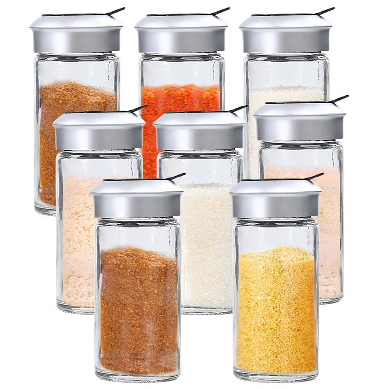 10pcs 8pcs 1pc transparent glass kitchen gadgets spice pepper shaker spice ja