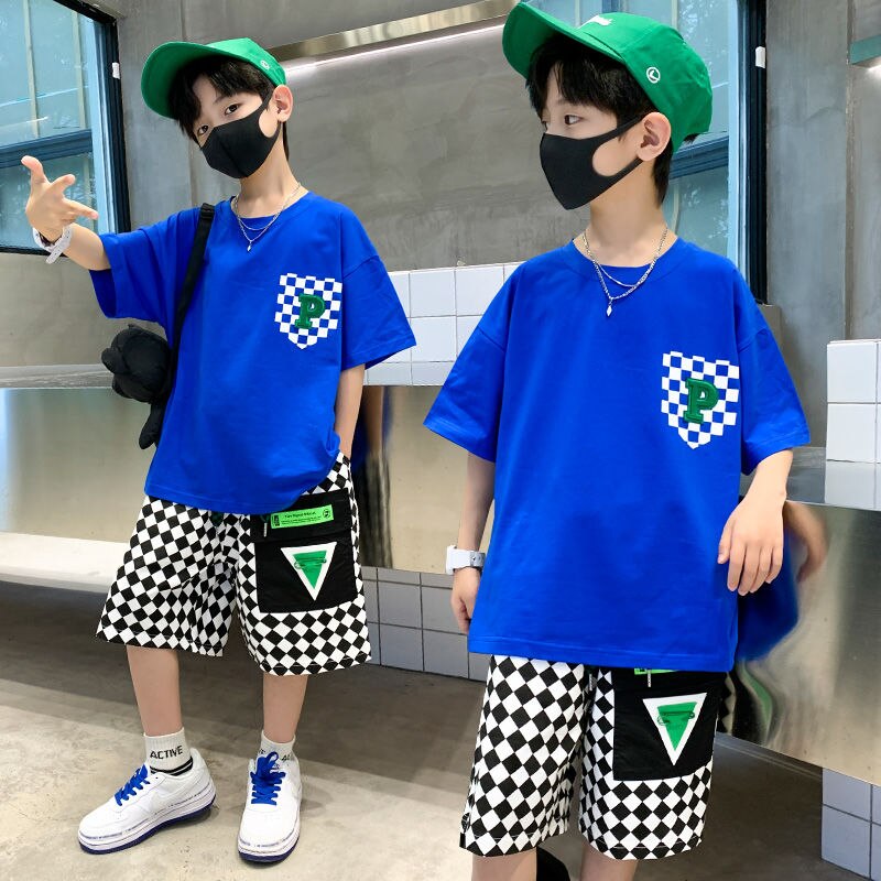 2022 Fashion Baby Boy's Suit Cotton Summer Casual Clothes Set Top Shorts 2PCS Clothing  for Boys  Kids Clothes 4-14 Years