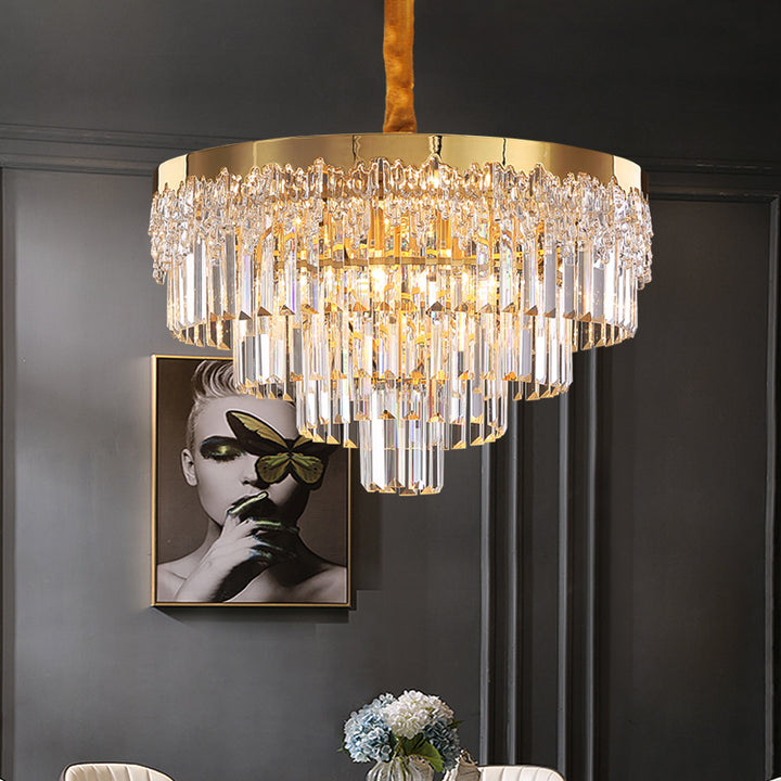 2021 Beautiful Hotel Living Room Bedroom Decoration Pendant Light Fixture Gold K9 Crystal Glass New Classic Chandelier