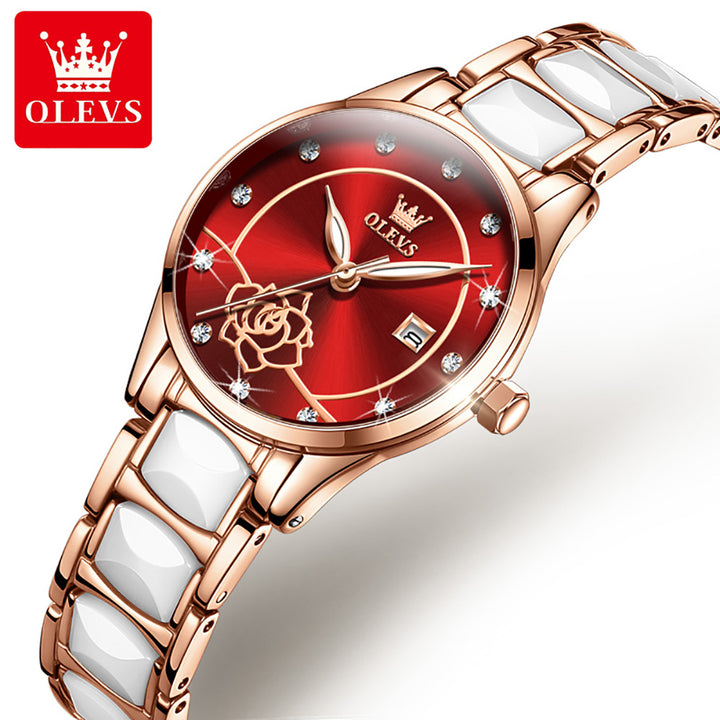 New style luxury calendar womens quartz watch