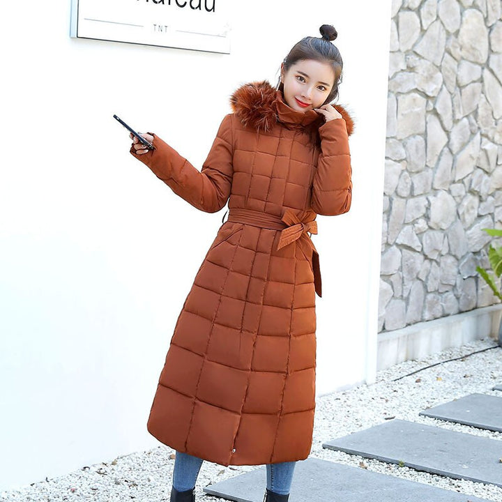 Корабль из России Slim Women Winter Jacket Cotton Padded Warm Thicken Ladies Coat Long Coats Parka Womens Jackets F101