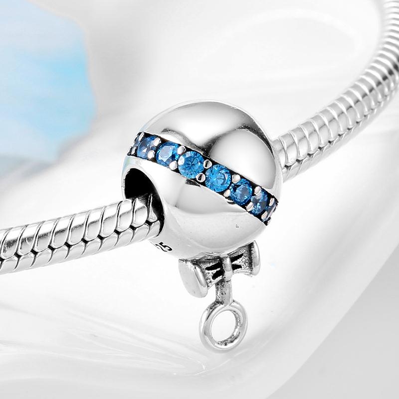 Sterling silver fashion blue enamel baby charms bracelet jewelry