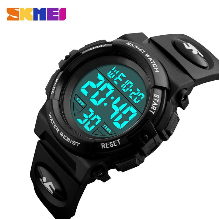 Kids alarm led digital waterproof wristwatch