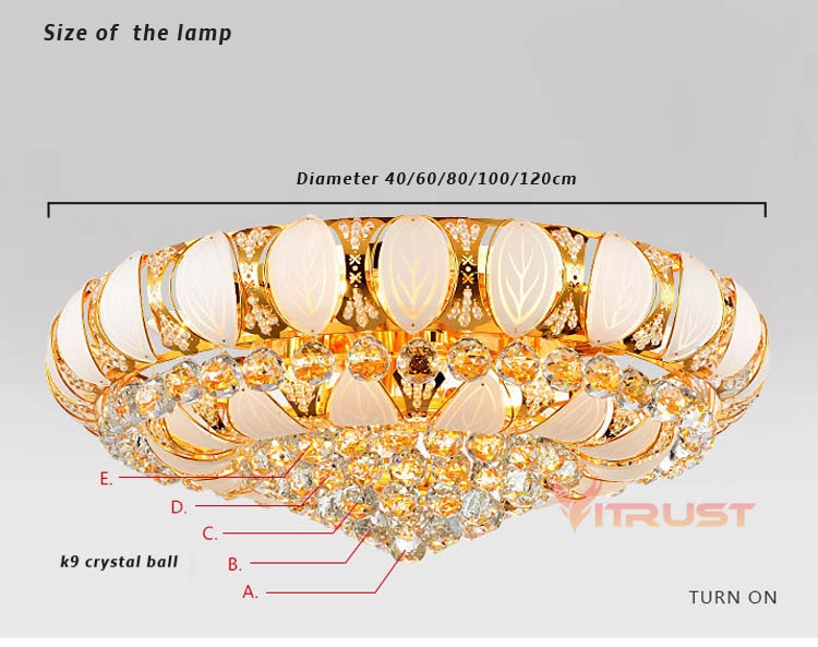 Luxury Lustre Modern Crystal Chandelier Chrome Finish LED Ceiling Lamp for Livingroom Bedroom Indoor Lamp 110-240v