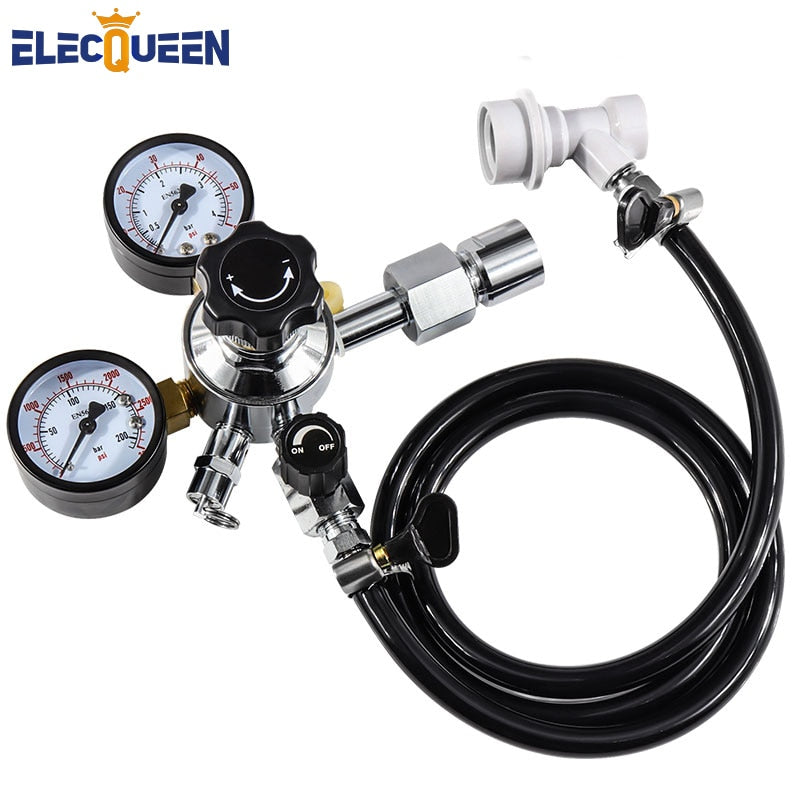 Home brew beer gas line assembly 5 16 pvc carbonation hose w21 8 co2 regulator with convert adapter