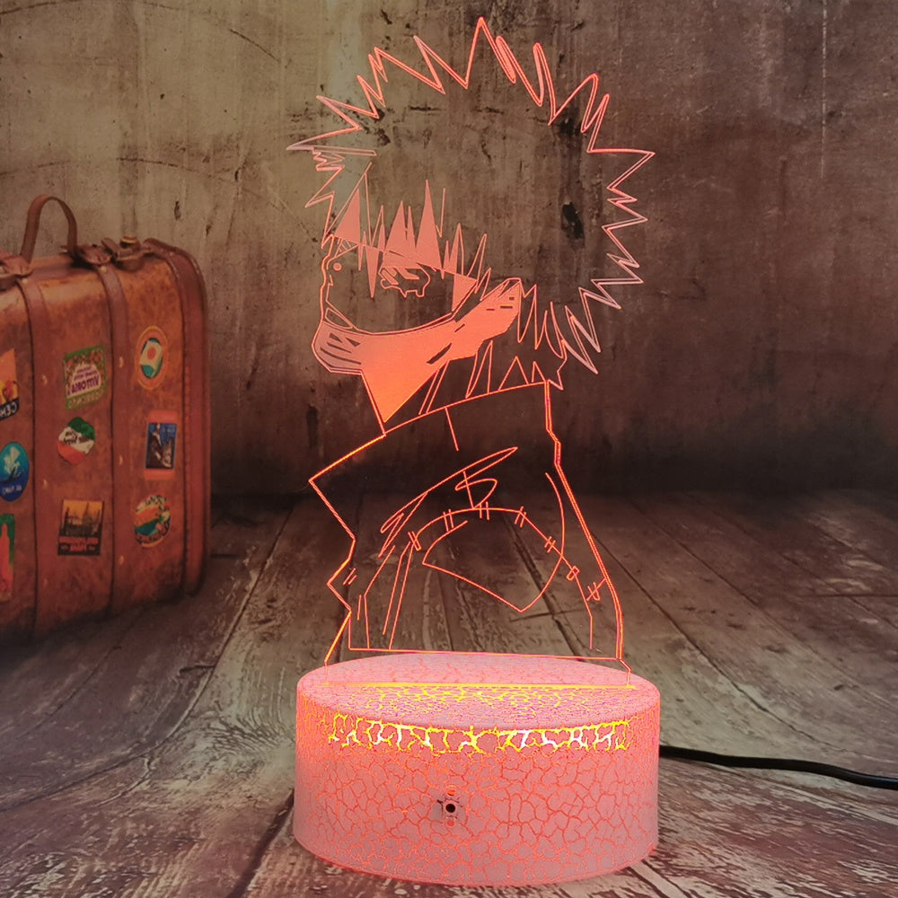 Anime mange led lamp for boy dabi my academy of heroes deku lava 3d