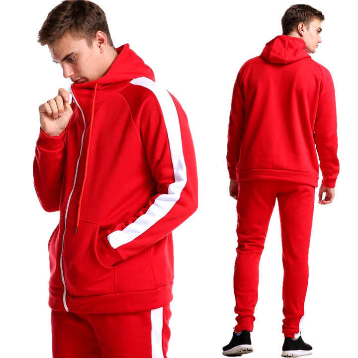 High Performance Men's Fashion Sport Sportswear Jogging Casual Hoodie Coat With Zip Sweatshirt Tracksuit Men's Gym Fitness Set