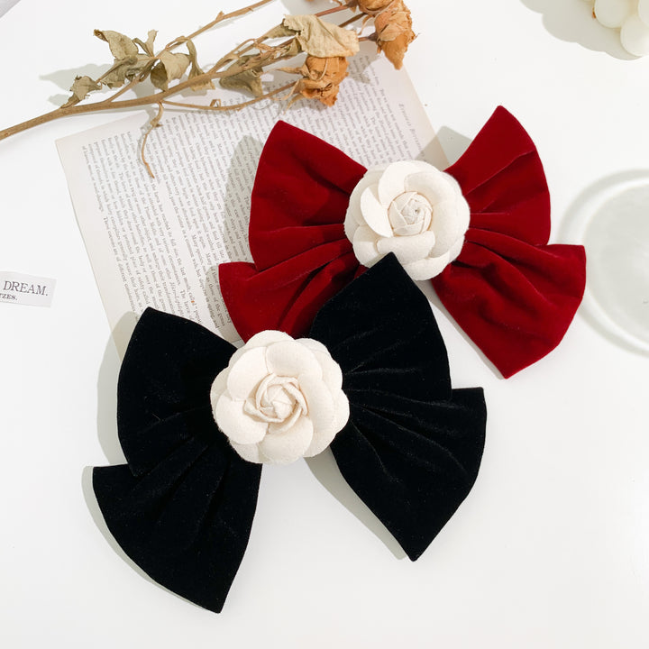 New design large bowknot flower women hair clip hairpins