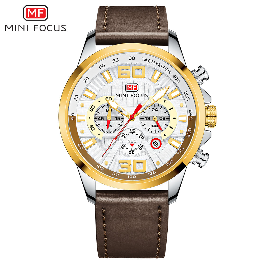 Masculino mens watches leather chronograph