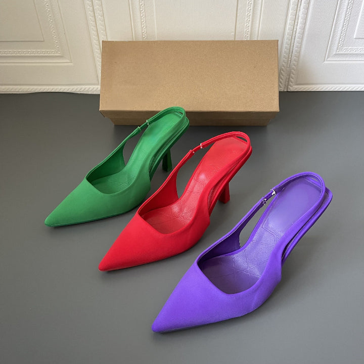 Designer Slingback Talon Haut Purple Green Red Sexy Women Pleaser Shoes Ladies Pump Heels