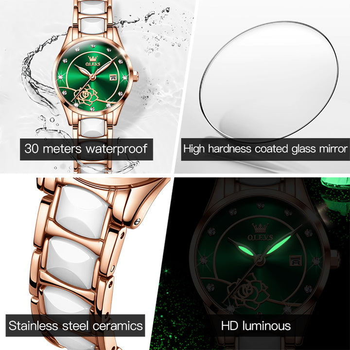 New style luxury calendar womens quartz watch