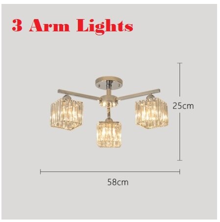 Modern Chrome Led Ceiling Chandelier Lighting Crystal