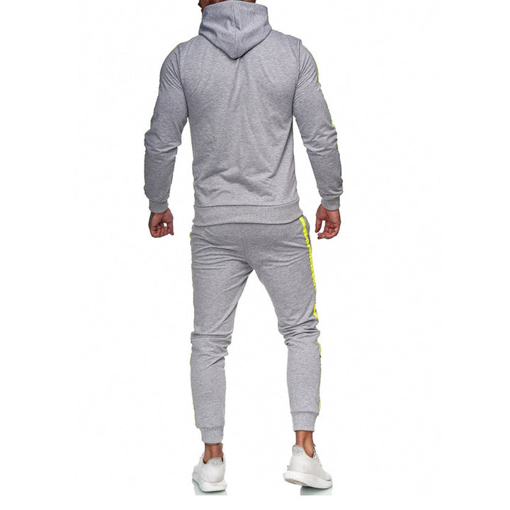 KX-TZ01 New Fashion Stitching 2 Piece Joggers Suits Long Sleeve Sweatsuit Tracksuit Set Blank Hooded Mens Sweat Suits