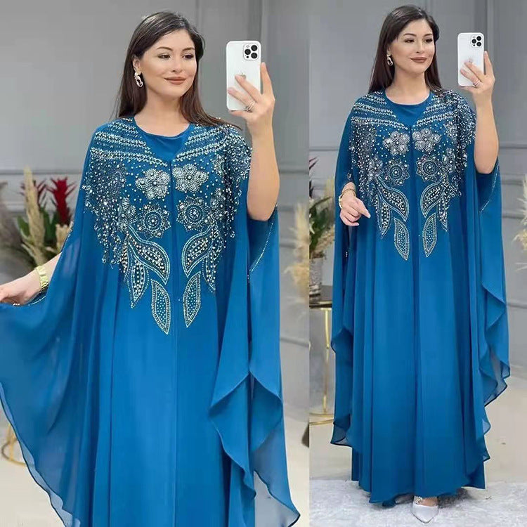 Womens plus size chiffoni robe muslim maxi dress