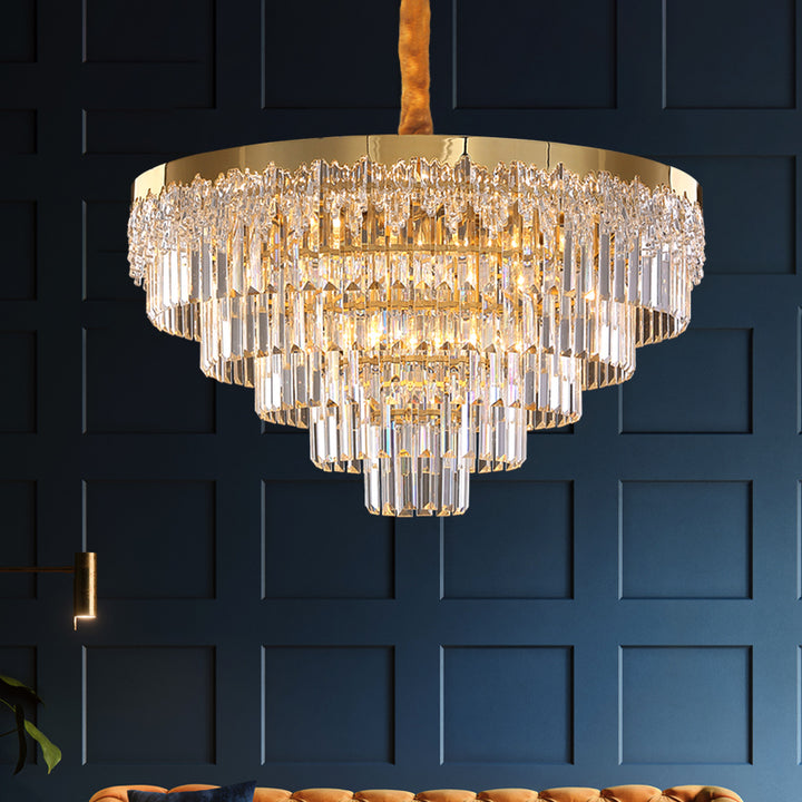 2021 Beautiful Hotel Living Room Bedroom Decoration Pendant Light Fixture Gold K9 Crystal Glass New Classic Chandelier