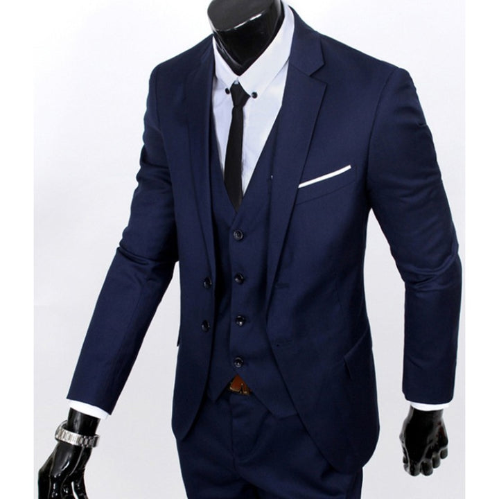 YSMARKET Fashion Business Casual Men Tops Suits 3 Piece Set (Jacket+Pants+Vest) Formal Wedding Suits Groom Male Blazer Slim Fit