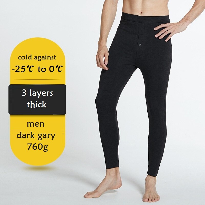 Unisex 5 layers winter thick underwear thermal warm legging pants