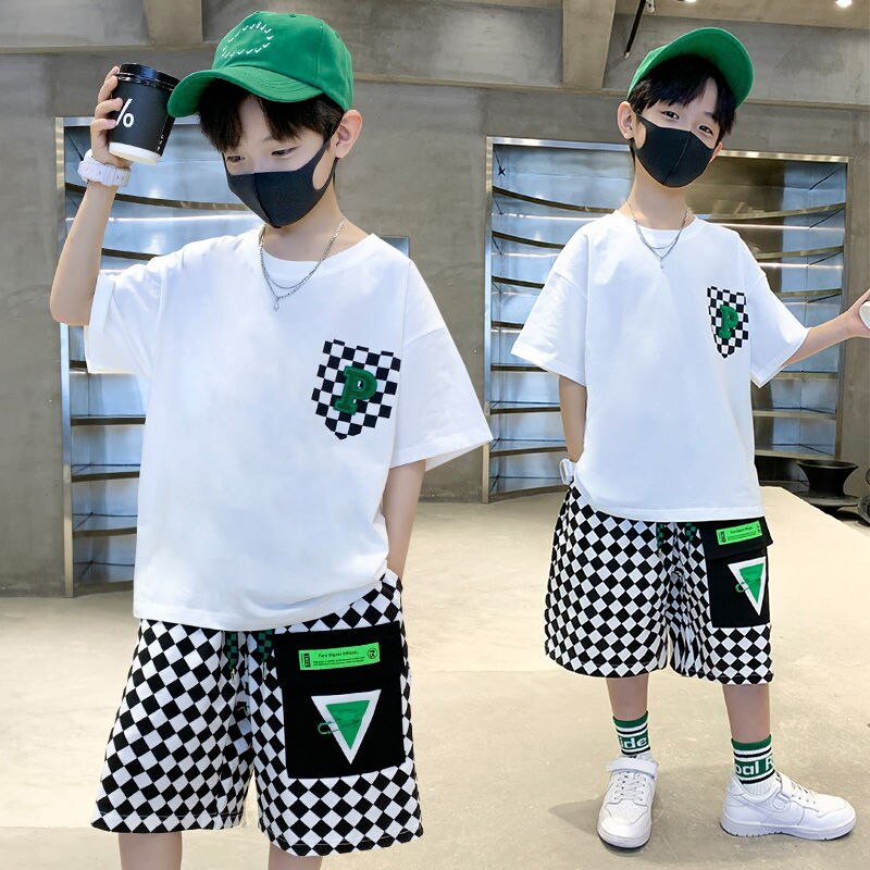 2022 Fashion Baby Boy's Suit Cotton Summer Casual Clothes Set Top Shorts 2PCS Clothing  for Boys  Kids Clothes 4-14 Years