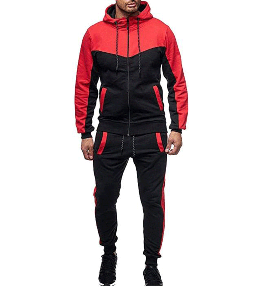 EVERLAND OEM Men S Fleece Sweat Suits Sets Bulk Vendor 2 Piece Jogging Sets Hood Reflective Customised Tracksuits