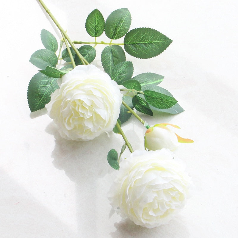 Beautiful rose peony artificial silk flowers small bud wedding bouquet décor