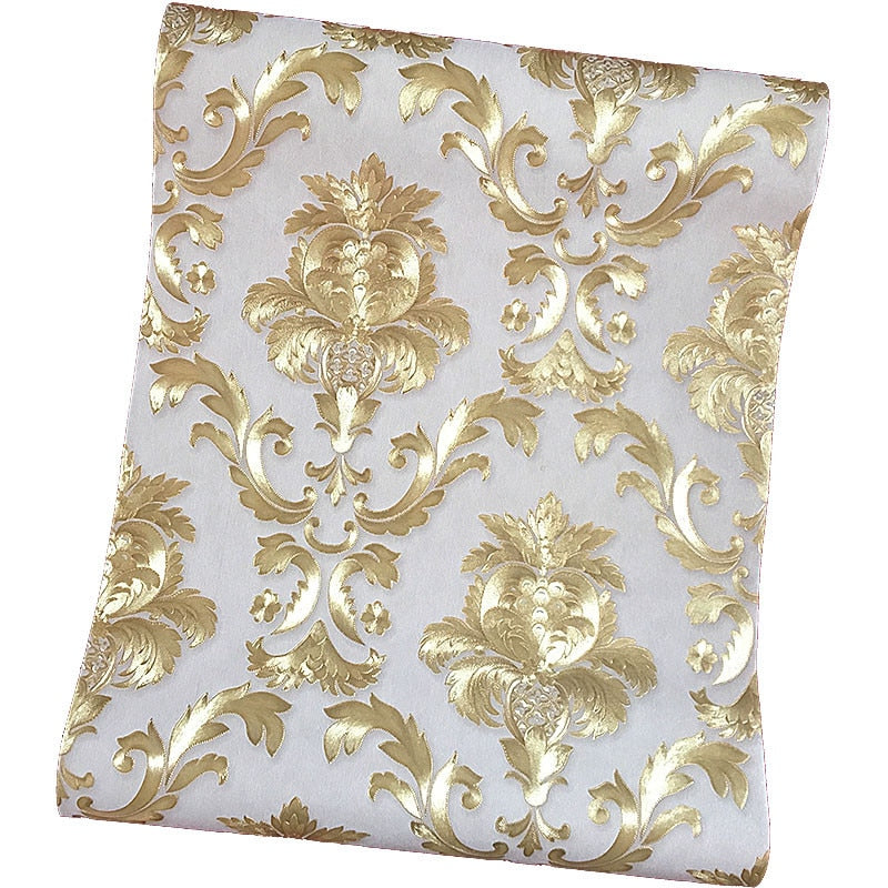 Classic Luxury Damask Wallpaper Roll 3D Embossed PVC Vinyl Wall Paper Home Decor Living Room Bedroom Backdrop Papel De Parede 3D